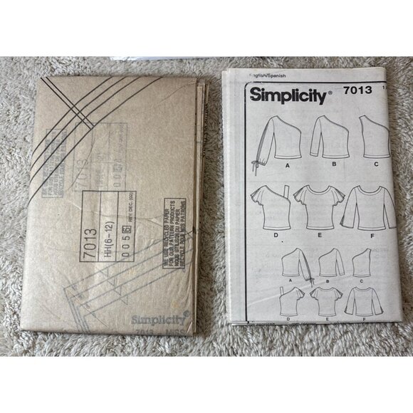 Simplicity 7013 Sewing Pattern For Womens Knit Tops Size HH (6-12) Uncut 2001 - Picture 3 of 5